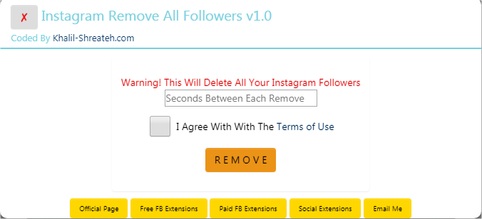 Instagram Remove All Followers - Chrome Extension