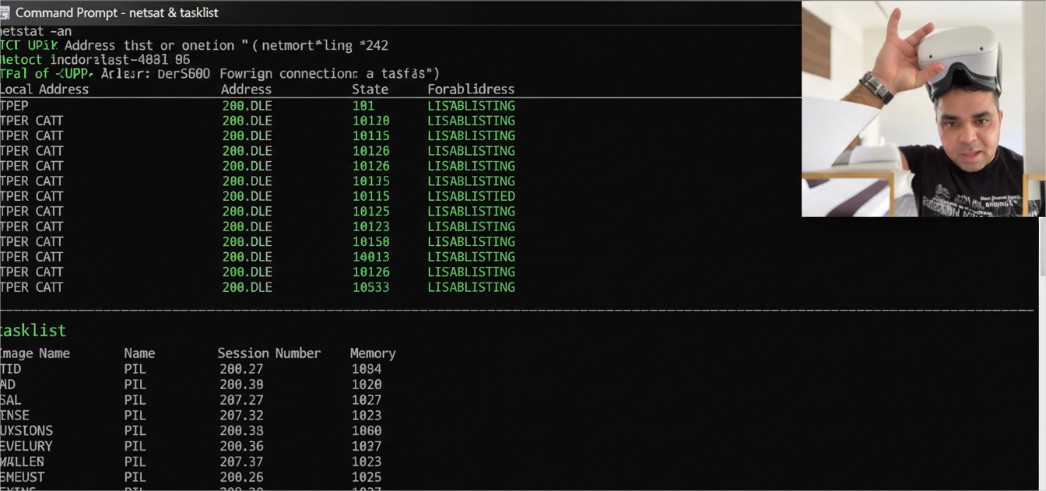 Terminal showing network and process listings  - Terminal showing network and process listings