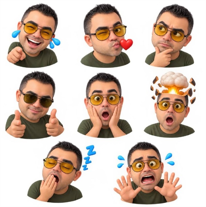 Example ChatGPT generated 3x3 sticker sheet result