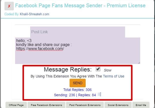 Pages Commented Fans Message Sender   Free Licesnce